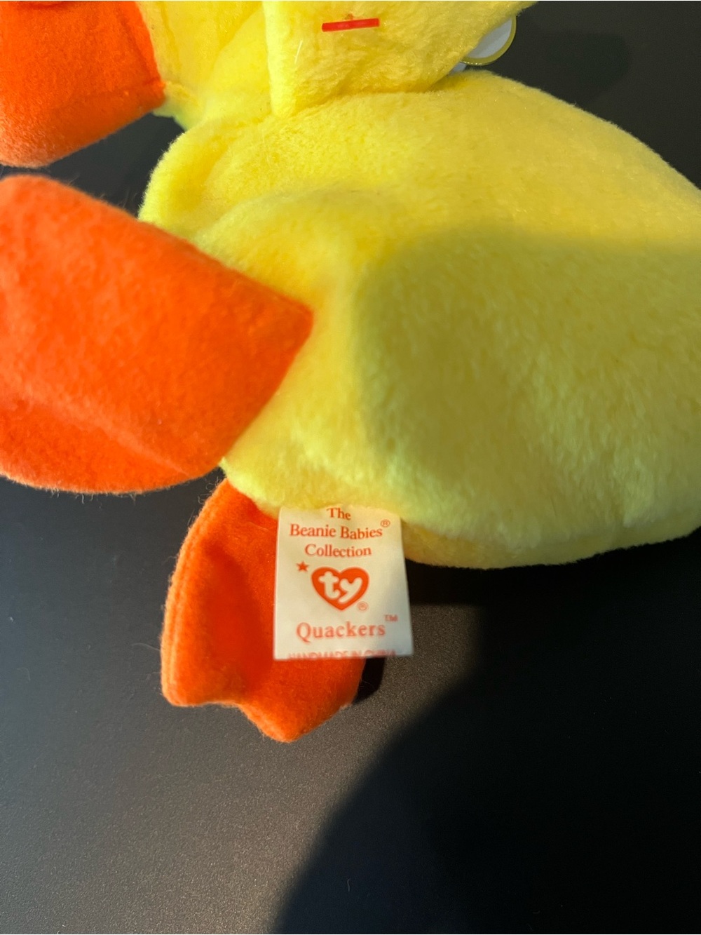 TY Beanie Baby, Quackers, Retired 1994 with Tags, Error in Tag. - Picture 3 of 8